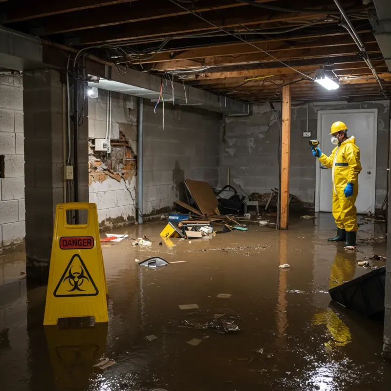 Flooded Basement Electrical Hazard in Fairfield Harbour, NC Property