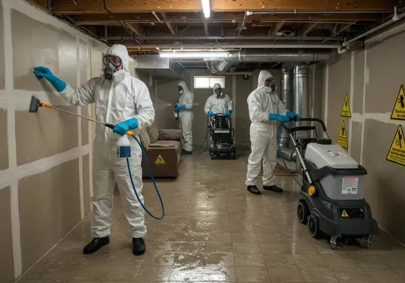 Basement Moisture Removal and Structural Drying process in Fairfield Harbour, NC